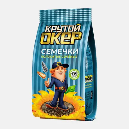Семечки Крутой Окер полосатые жареные с солью 135г