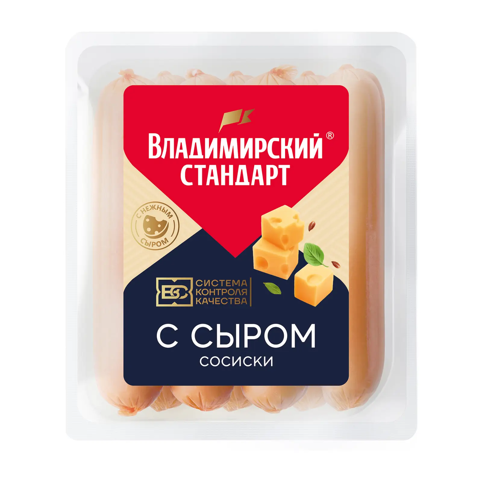Изображение товара Сосиски Владимирский стандарт с сыром 330г