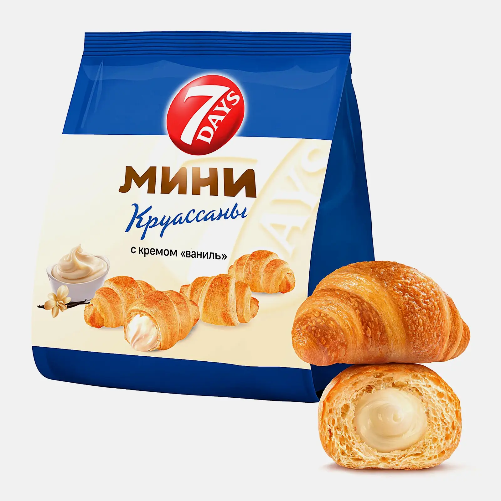 Изображение товара Мини круассан с ванильно-кремовой начинкой 7 Days 265г