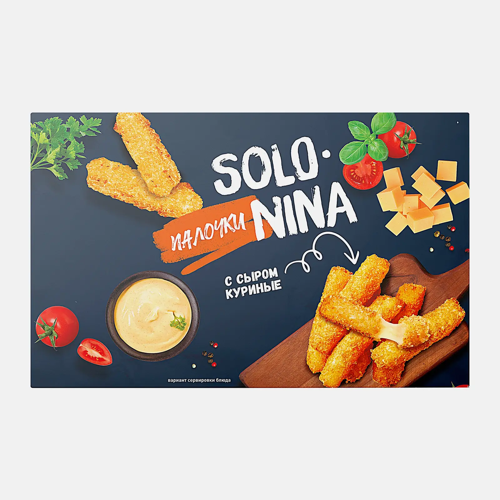 Изображение товара Палочки куриные Solo Nina с сыром 250 г замороженный продукт