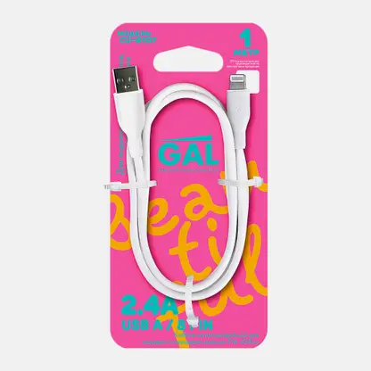 Силиконовый кабель USB A/8 pin CU-6107 2.4A Gal 1м