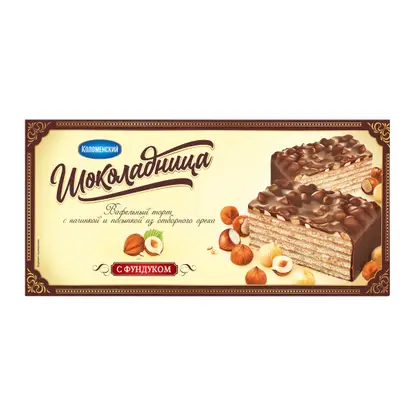 Изображение товара Торт вафельный с фундуком Шоколадница 230г