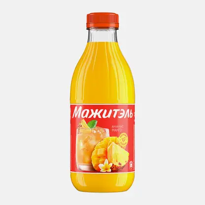 Напиток сывороточный коктейль Мажитэль с соком Ананас-Манго 950г