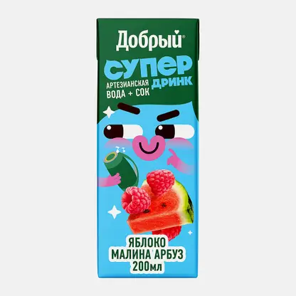 Напиток Добрый Active Kid яблоко малина арбуз 200мл