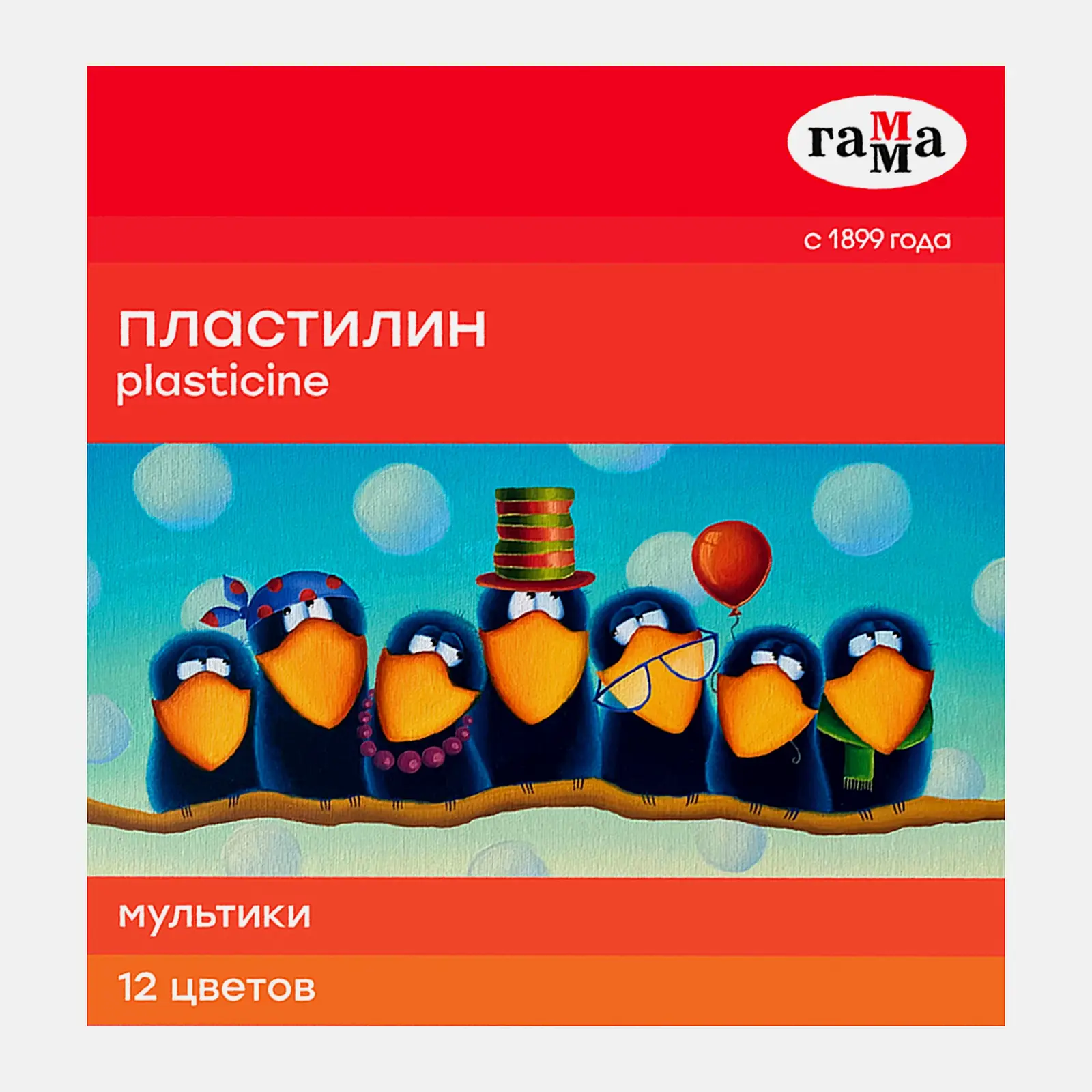Пластилин Гамма Мультики 12 цветов 240г