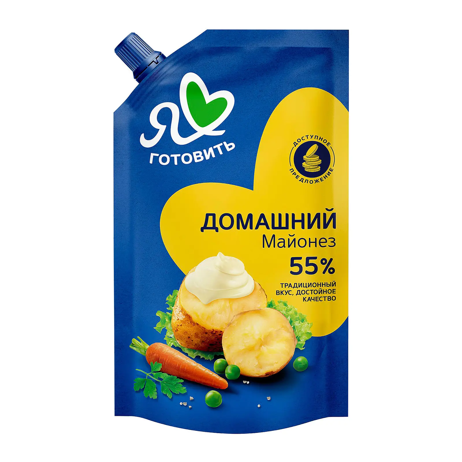 Изображение товара Майонез Я люблю готовить Домашний 55% 600 мл натуральный и насыщенный вкус