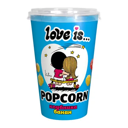 Изображение товара Попкорн Love Is Карамельный Клубника-банан 120г