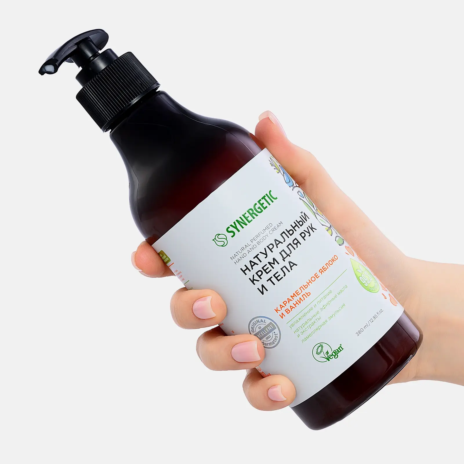 Крем для рук и тела Synergetic карамельное яблоко и ваниль 380мл