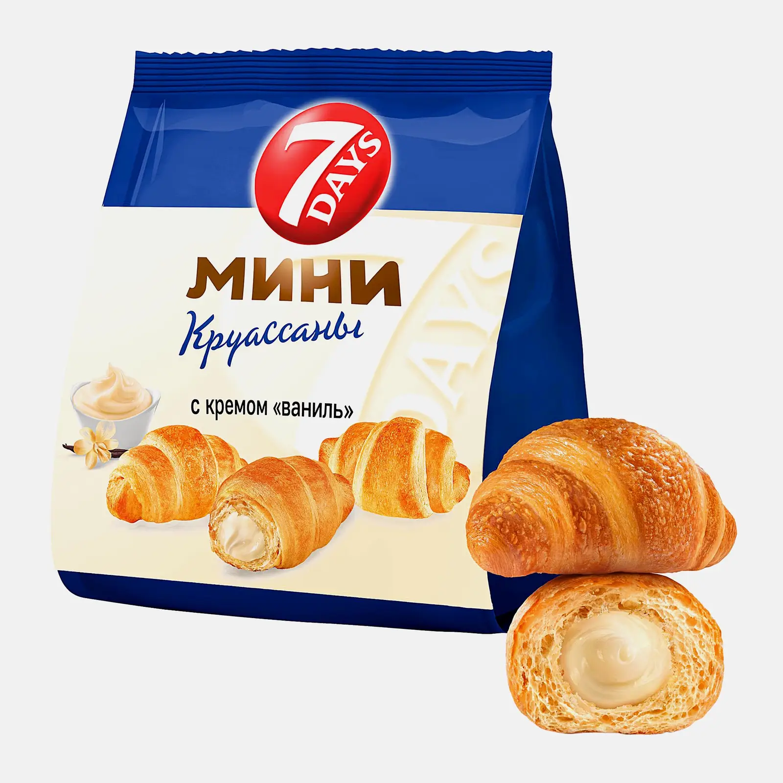 Мини-круассаны со вкусом ваниль 7 Days 123г Мини-круассаны со вкусом ваниль 7 Days 123г