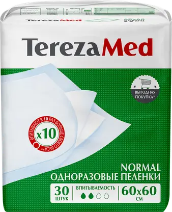 Пеленки Terezamed Normal одноразовые 60*60см 30шт