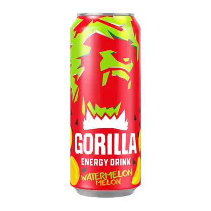 Изображение товара Энергетический напиток Gorilla Дыня-Арбуз 450 мл с кофеином и витаминами Изображение товара Энергетический напиток Gorilla Дыня-Арбуз 450 мл с кофеином и витаминами
