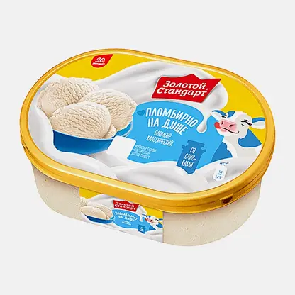 Мороженое пломбир Золотой Стандарт 12% 445г