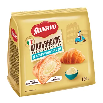 Изображение товара Мини-круассаны со сливочным кремом Яшкино 180г