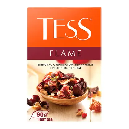Изображение товара Чайный напиток Tess Flame гибискус-земляника-розовый перец 90г