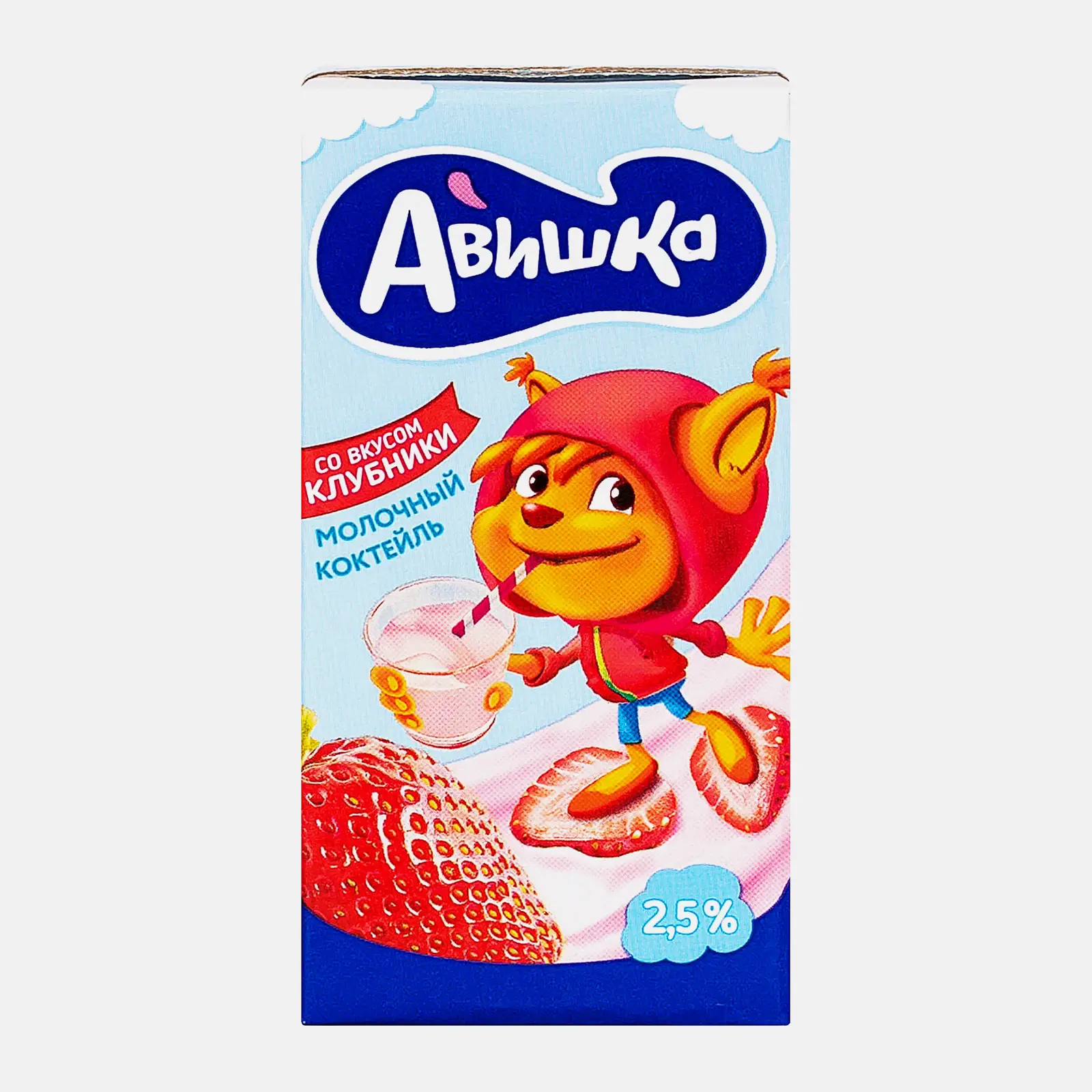 Изображение товара Молочный коктейль Авишка Клубника 2.5% 200мл