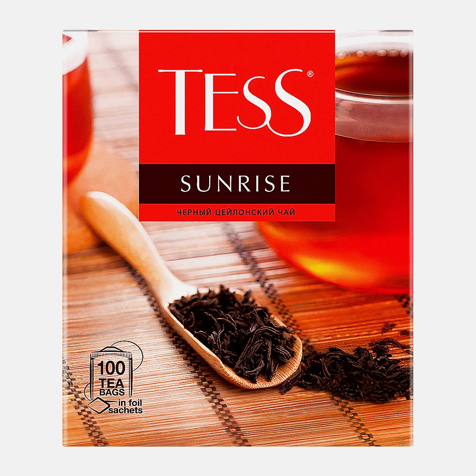 Изображение товара Черный цейлонский чай Tess Sunrise 100 пакетиков 180г бодрящий и ароматный