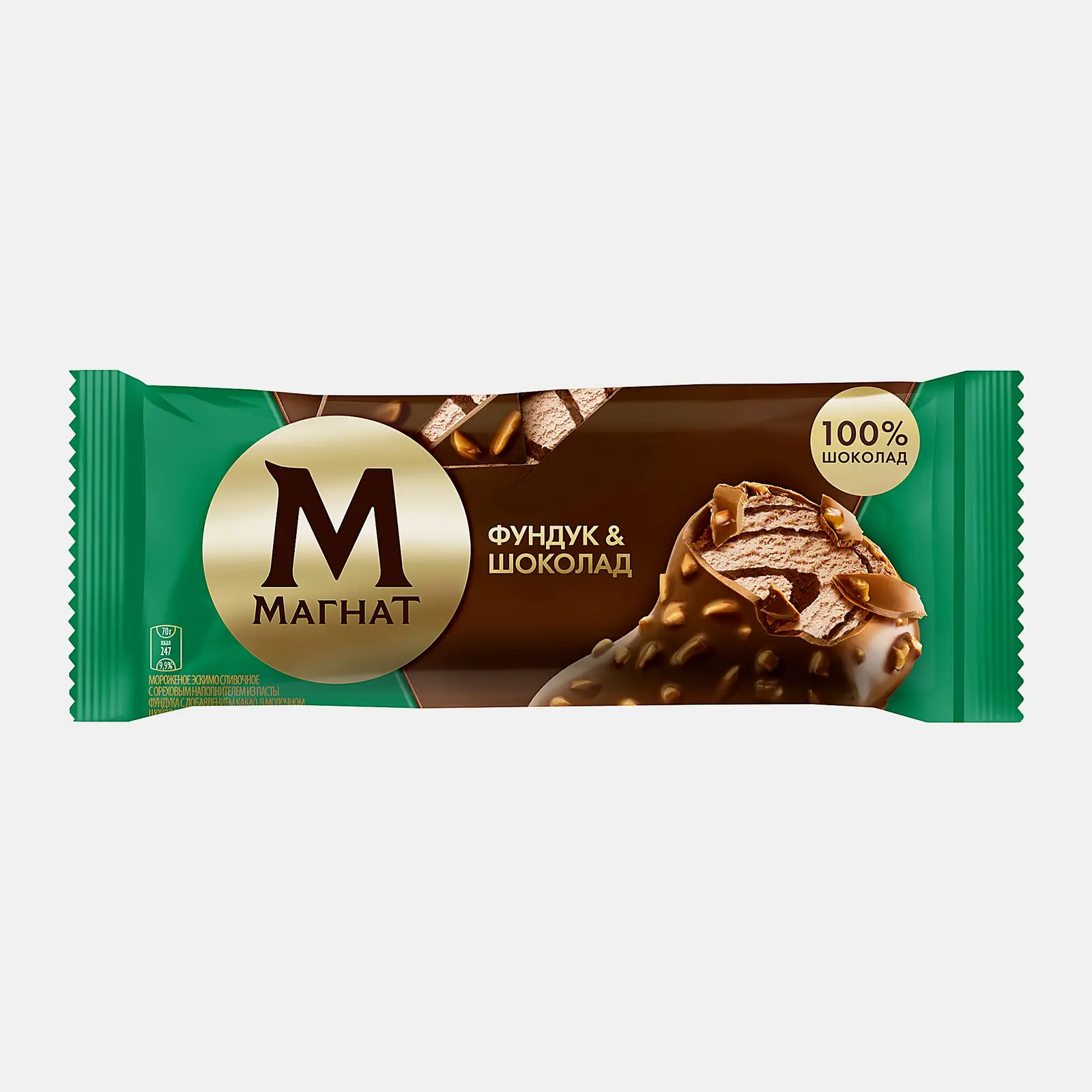 Мороженое Магнат эскимо сливочное Фундук и шоколад 70г
