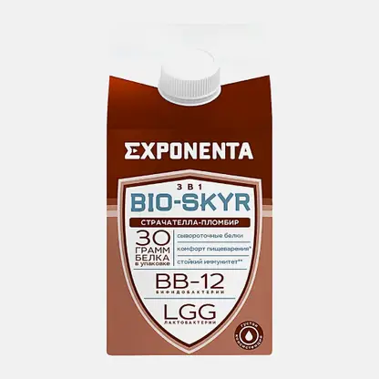 Кисломолочный напиток Exponenta Страчателла-пломбир обезжиренный 500г