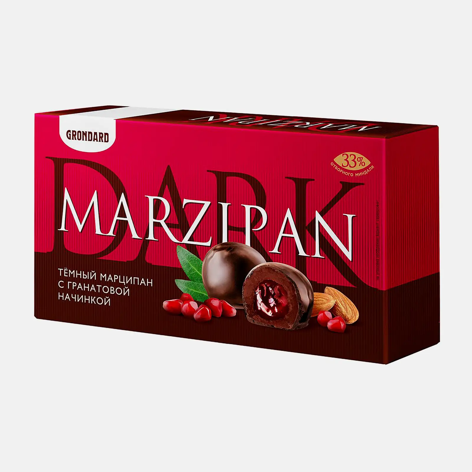 Конфеты темный марципан с гранатовой начинкой Marzipan Grondard 126г - фото 2