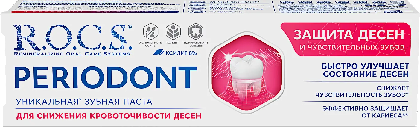 Зубная паста R.O.C.S для защиты десен и чувствительных зубов 94г - фото 2