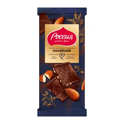 Изображение товара Шоколад темный с миндалем 40% Российский 75/82г