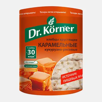 Хлебцы Кукурузно-рисовые Карамельные без глютена Dr.Korner 90г
