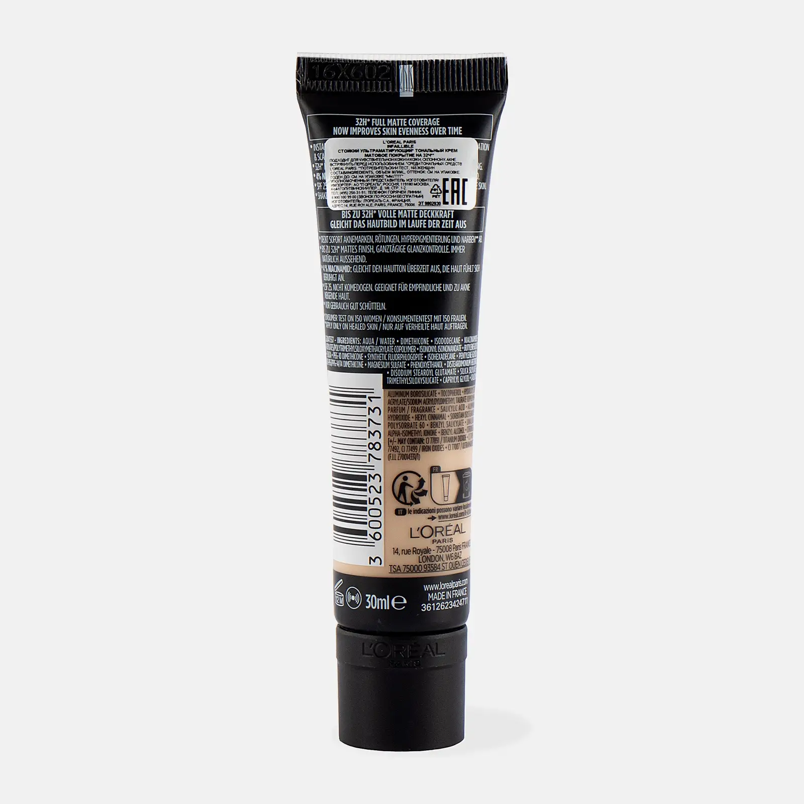 Тональный крем L’Oréal Paris Infaillible ультраматирующий стойкий 32ч Матовое покрытие тон 130 - фото 6