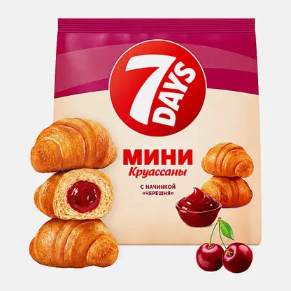 Мини-круассаны с начинкой Черешня 7Days 265г