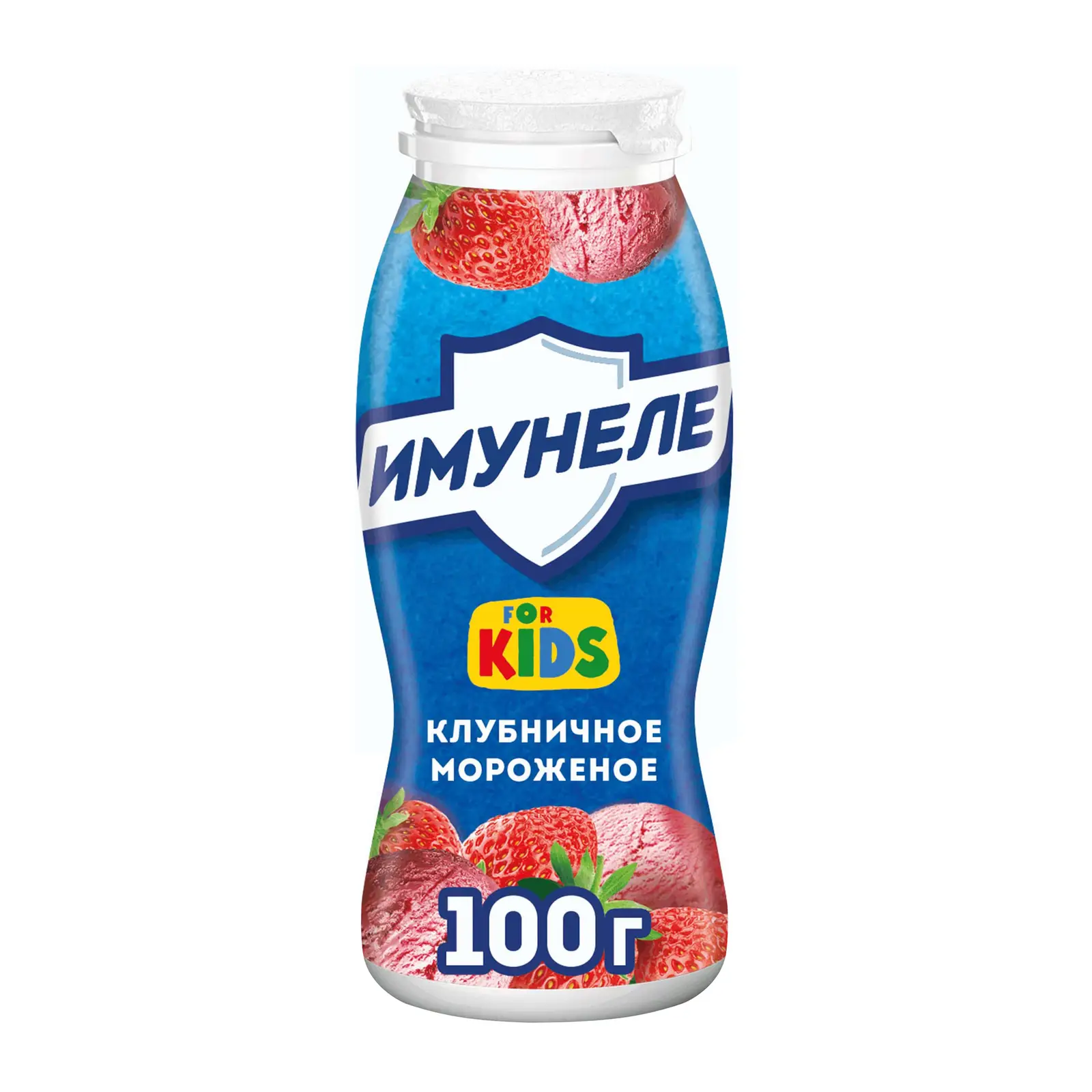 Изображение товара Кисломолочный напиток Имунеле детский Клубничное мороженое 1.5% 100г