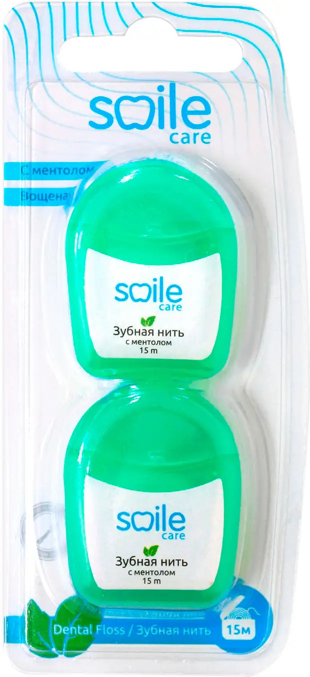 Нить для ухода за зубами Smile Care Е218-2 с ментолом 2шт