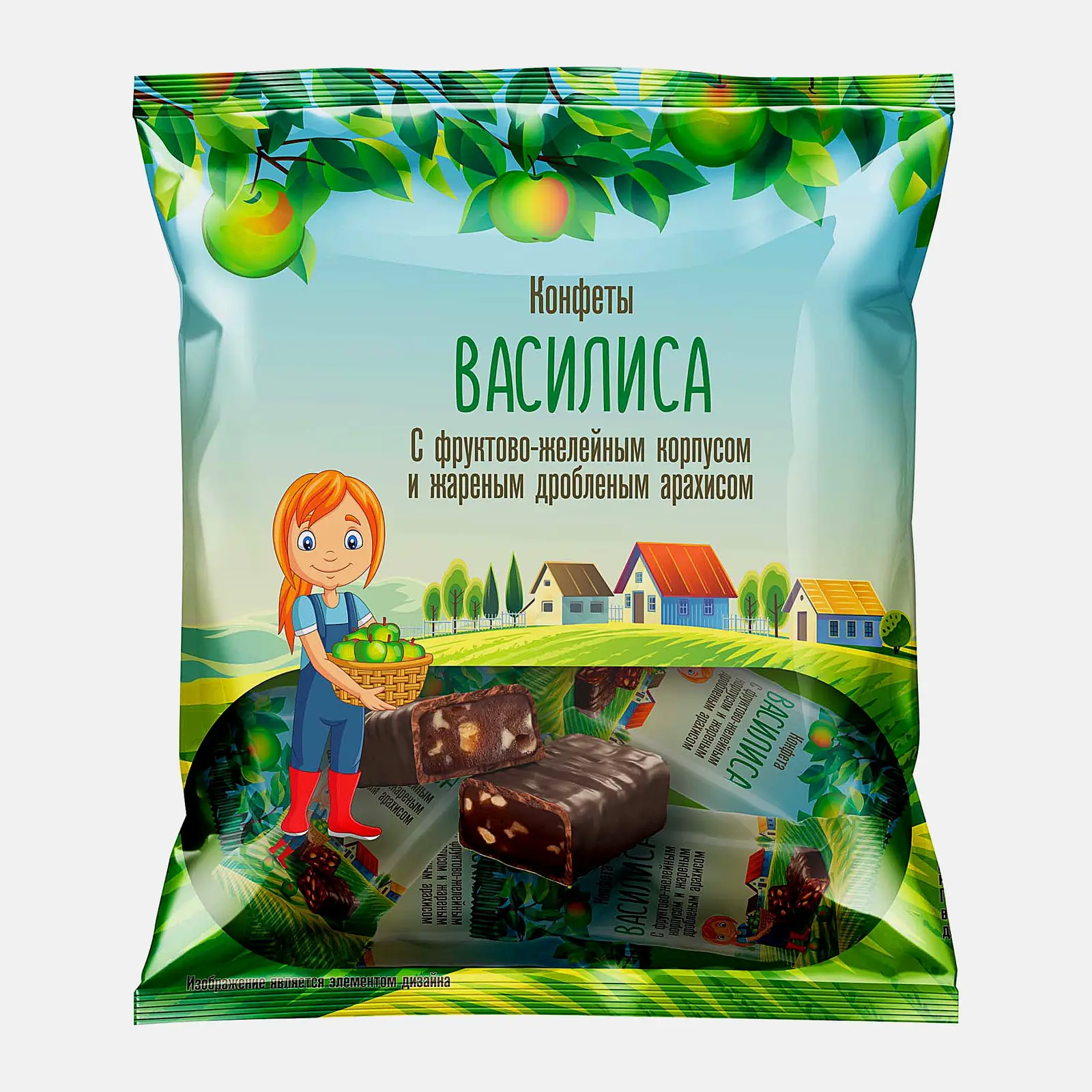 Конфеты фруктово-желейные с жареным арахисом глазированные Василиса 350г