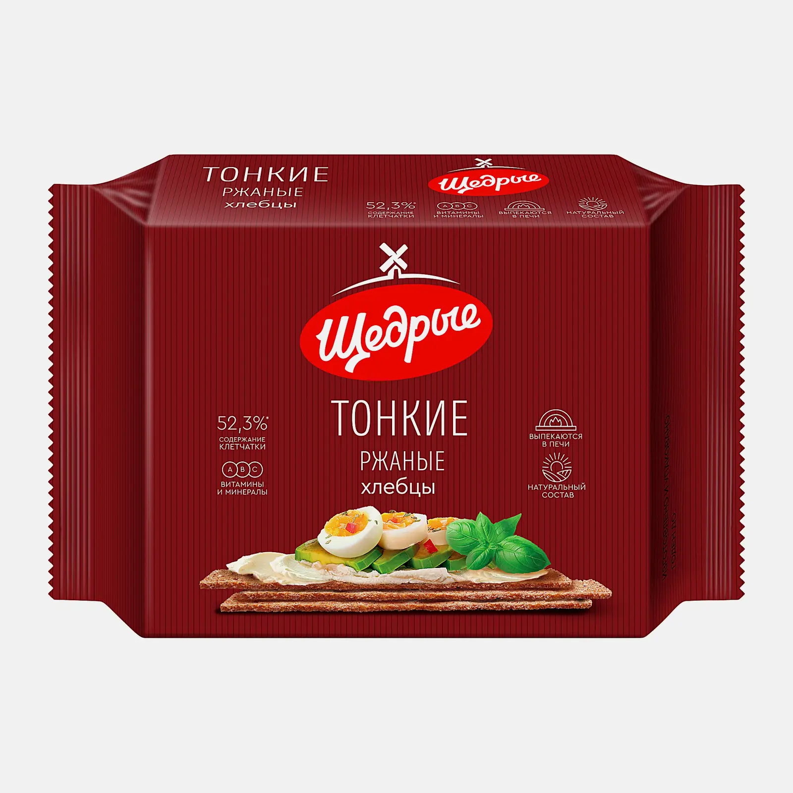 Изображение товара Ржаные тонкие хлебцы Щедрые 170 г натуральные низкокалорийные