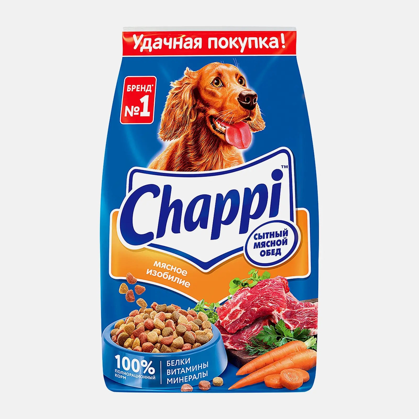 Сухой корм для собак Chappi Сытный мясной обед Мясное изобилие 2.5кг