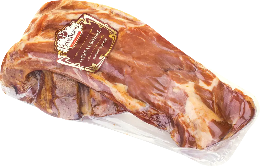 Изображение товара Ребра свиные варено-копченые Рублёвский 0.75 кг для вкусных блюд и закусок