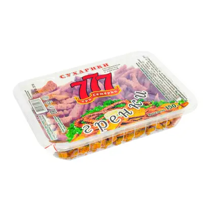 Изображение товара Гренки ржано-пшеничные охотничьи колбаски с хреном 150 г