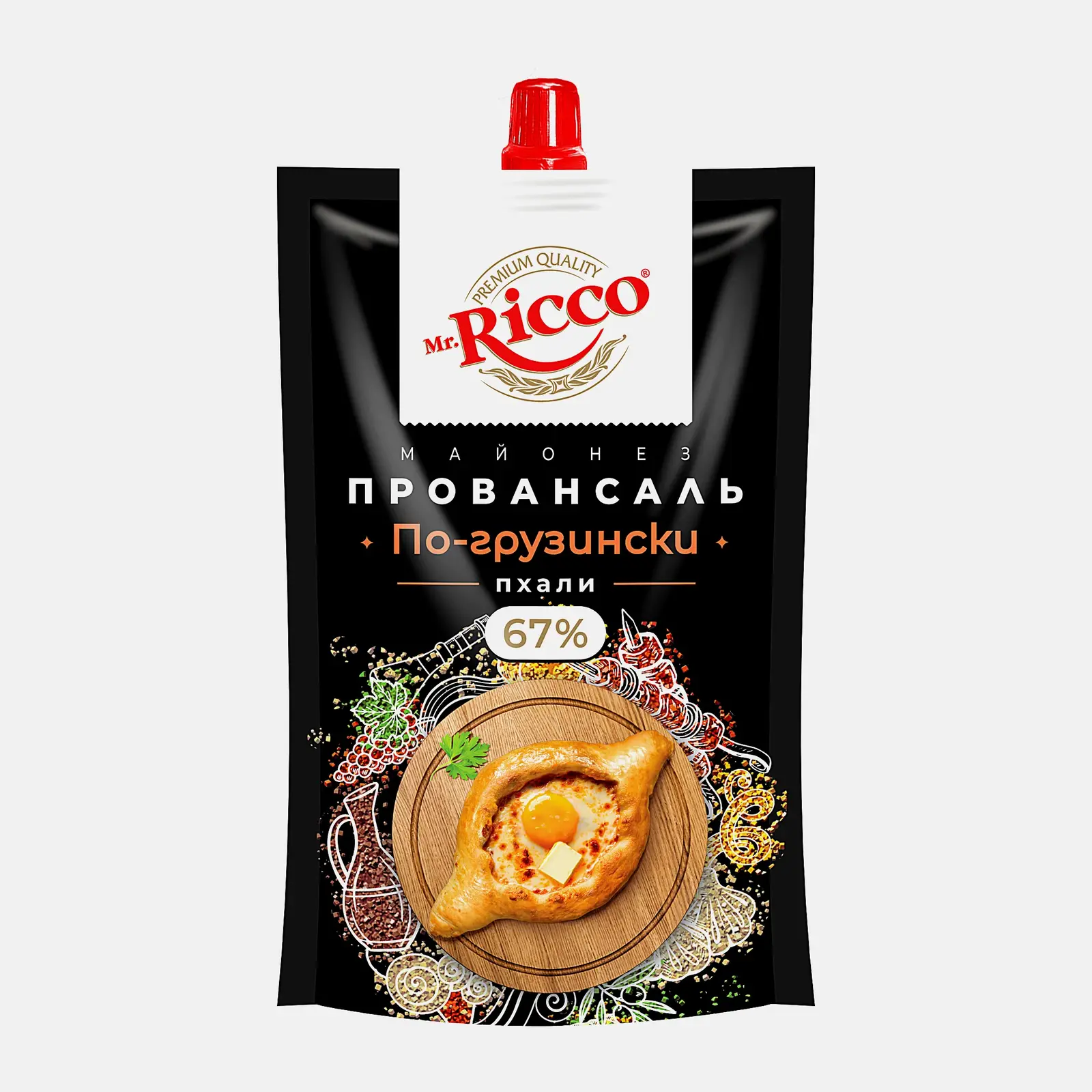 Изображение товара Майонез по-грузински Пхали Mr Ricco 67% 188г натуральный соус