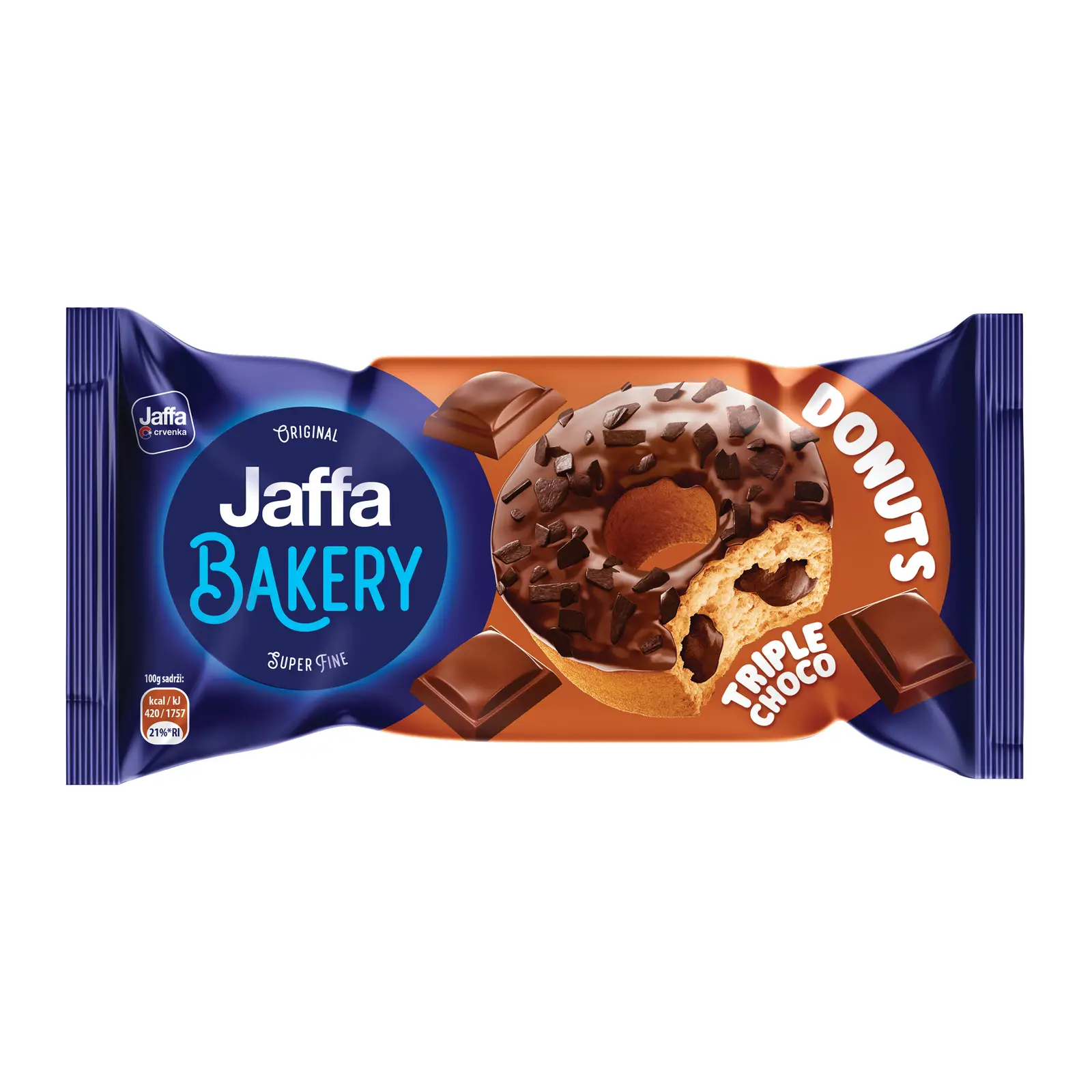 Изображение товара Пончики с начинкой Тройной шоколад Jaffa 58г - вкусное шоколадное лакомство