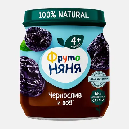 Пюре из чернослива с 4 месяцев Фрутоняня 100г