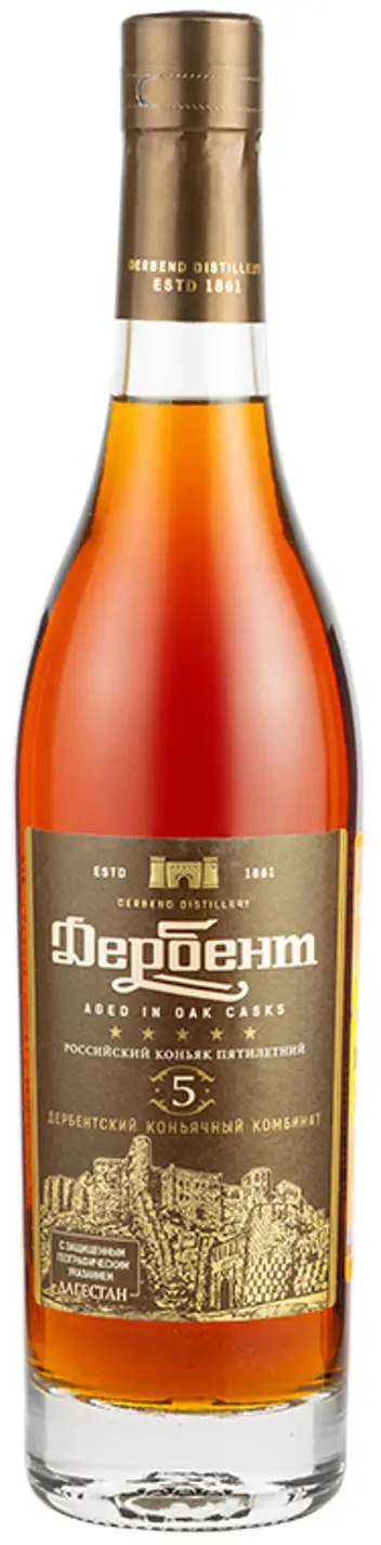 Изображение товара Коньяк Дербент 5 лет 40% 0.5л выдержка в дубе натуральный вкус
