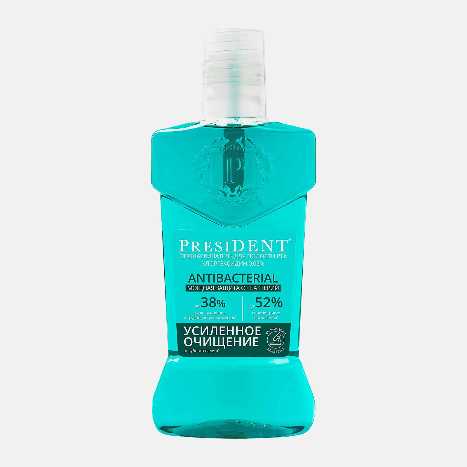 Ополаскиватель для полости рта President Antibacterial Мощная защита от бактерий 250мл