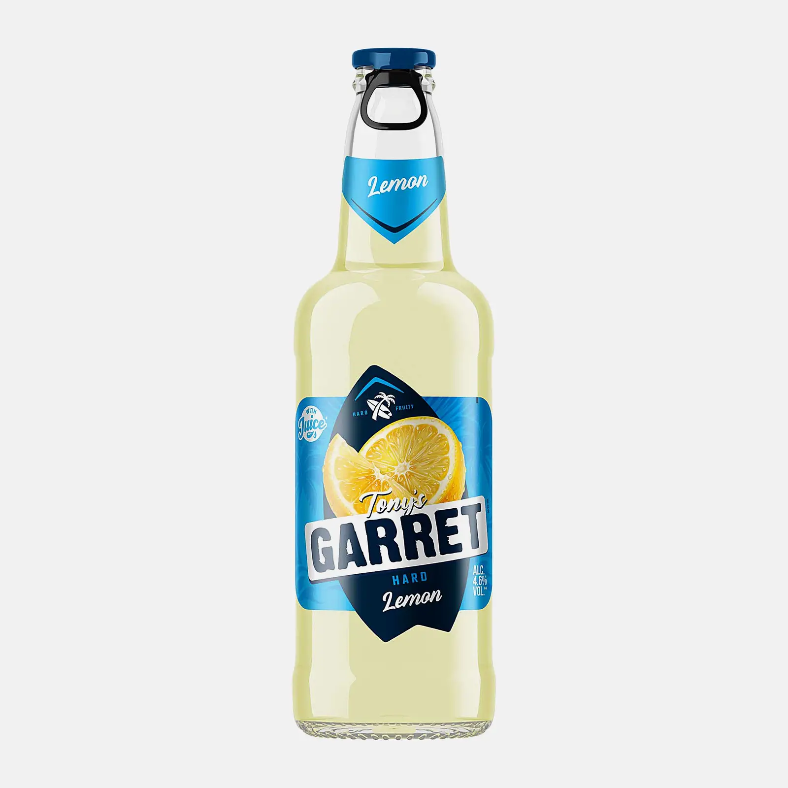 Пивной напиток Tonys Garret Hard Lemon пастеризованный 4.6% 400мл