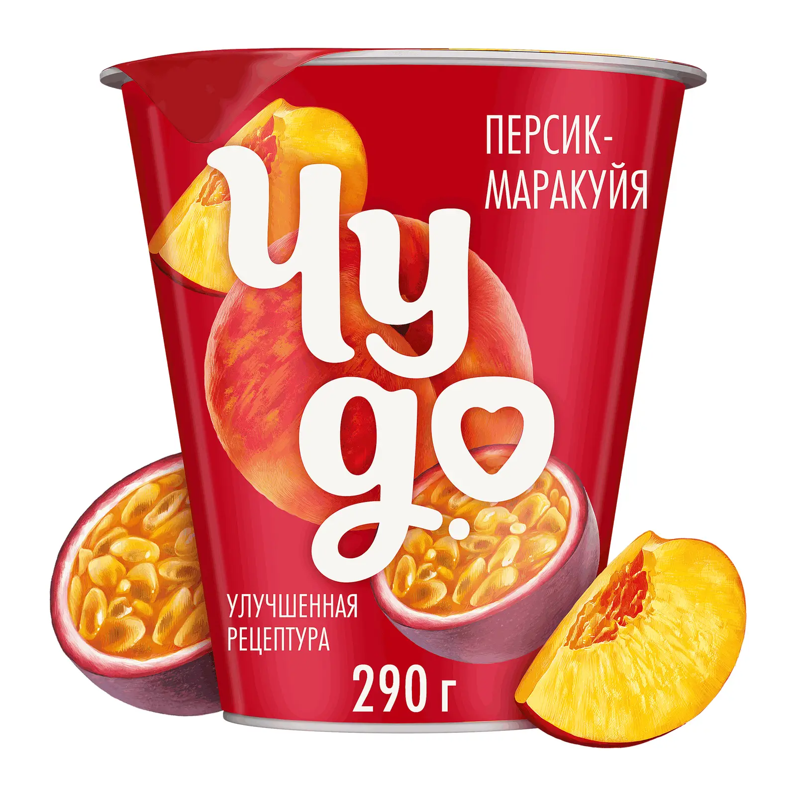 Изображение товара Йогурт Чудо Персик маракуйя 2% 290г натуральный сливочный продукт