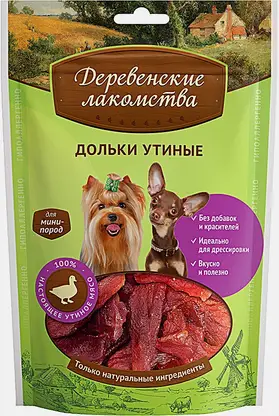 Лакомство для собак мини-пород долгие с уткой Деревенские Лакомства 55г