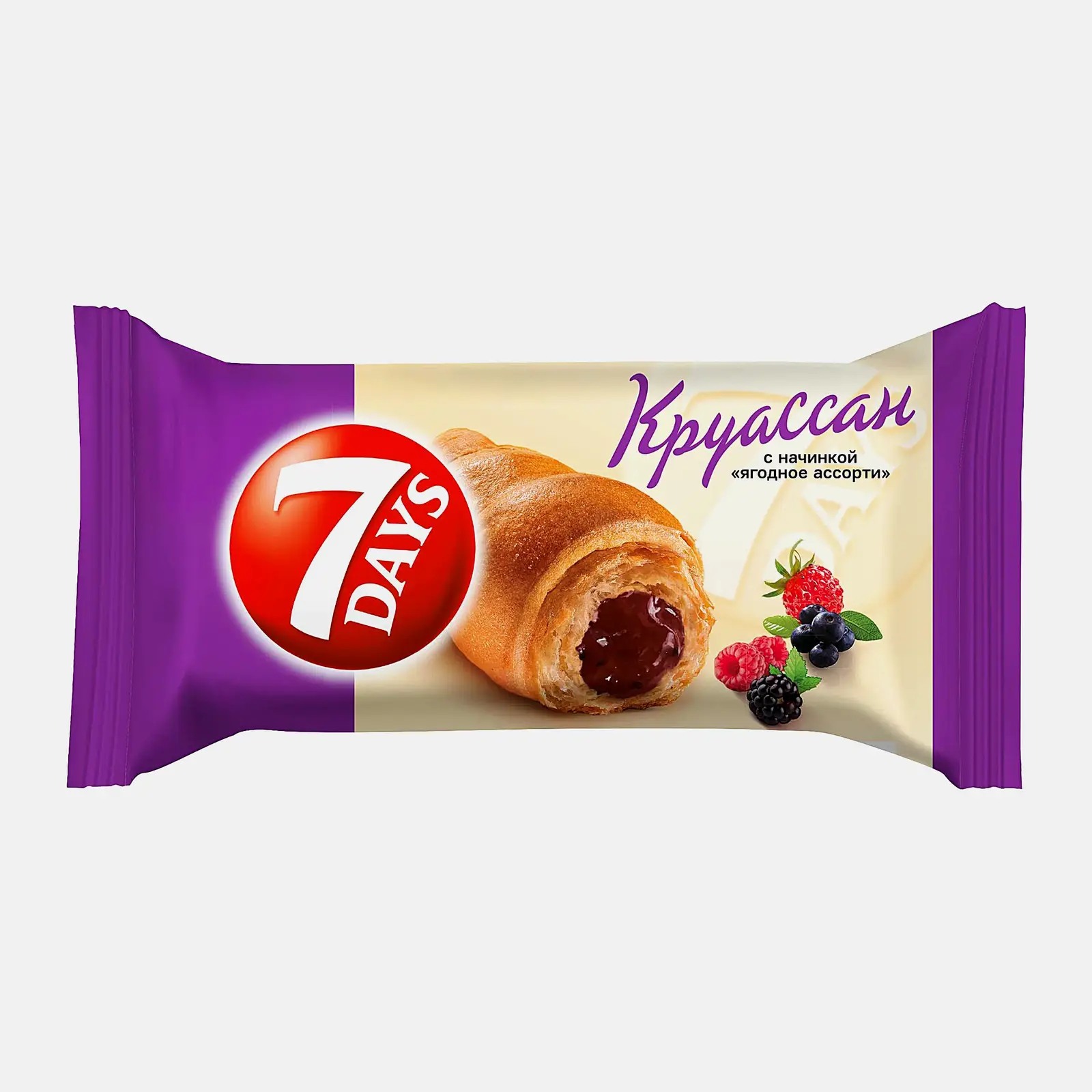 Изображение товара Круассан с ягодной начинкой 7Days 65г натуральный перекус ароматный воздушный десерт