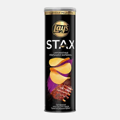 Чипсы Ароматные ребрышки барбекю Lays Stax 140г