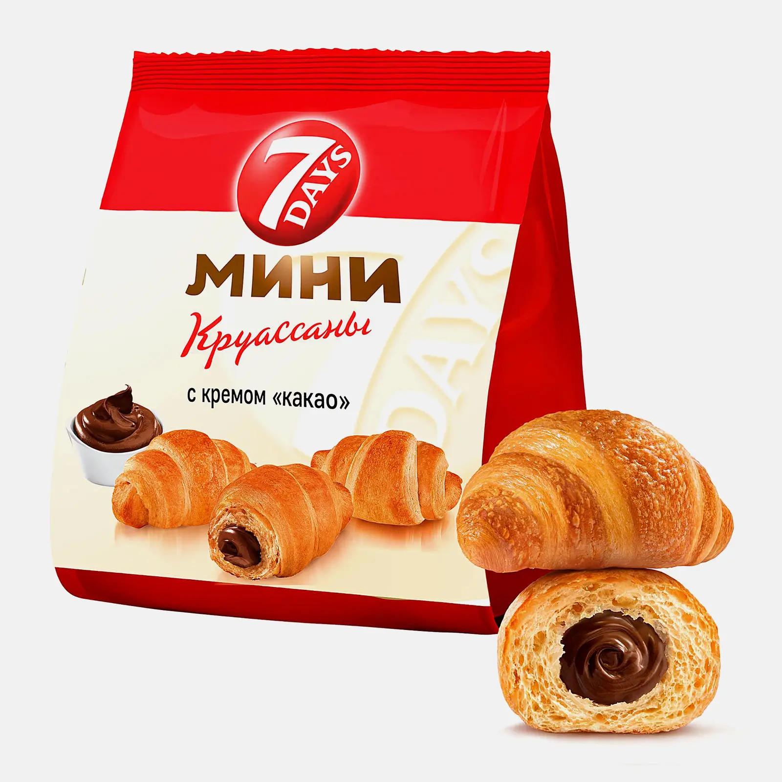 Изображение товара Мини-круассан с какао-кремом 7 Days 123г вкусное быстрое угощение