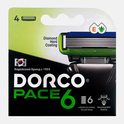 Кассеты для бритья Dorco Pace 6 мужские 6 лезвий 4шт