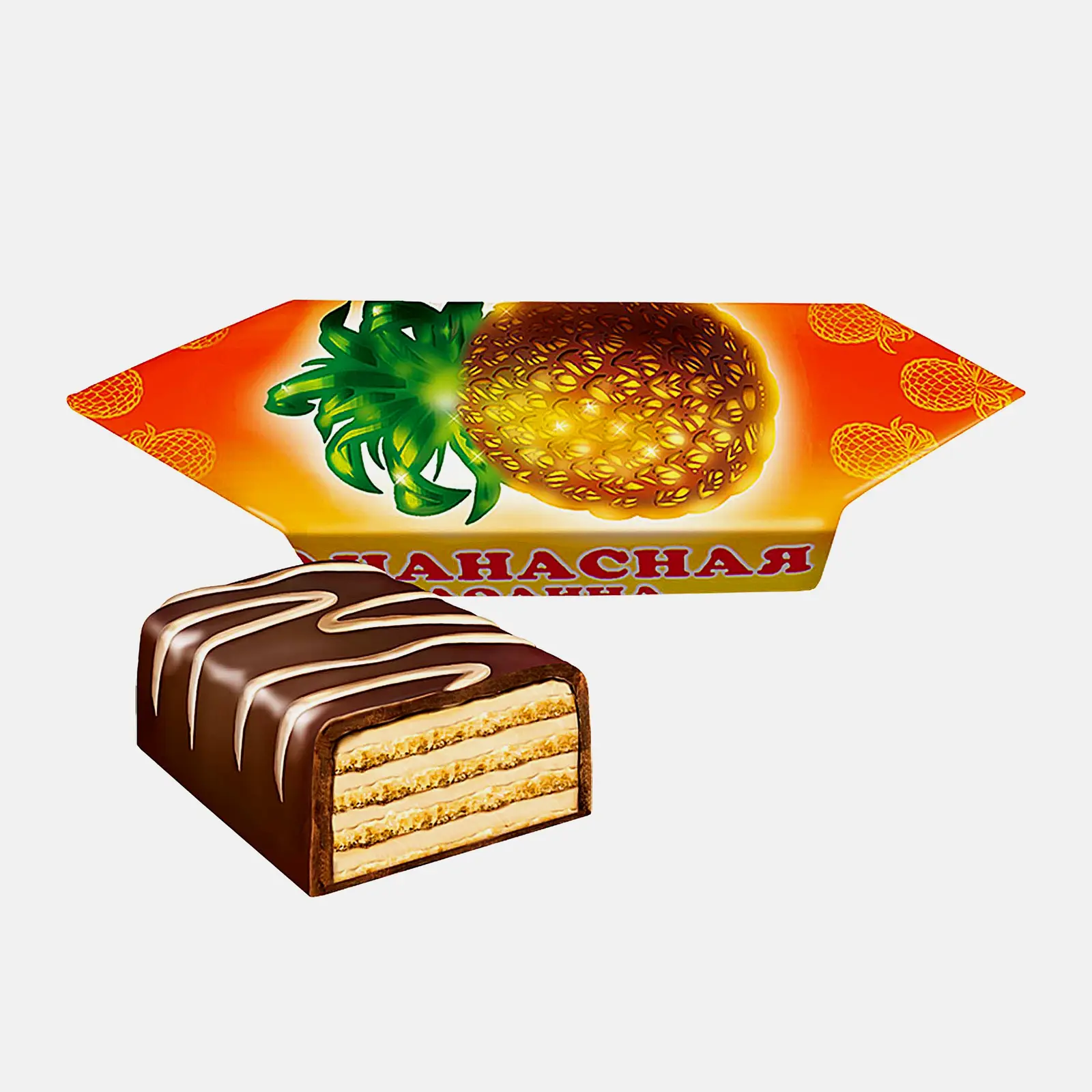 Изображение товара Вафельные конфеты ананасная долина с шоколадной глазурью 300 г