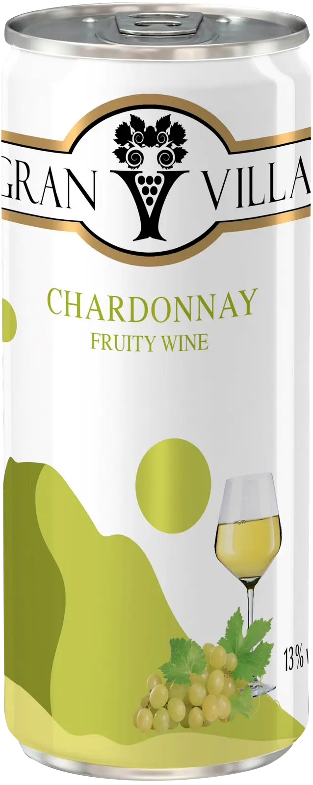 Изображение товара Вино Gran Villa Chardonnay белое полусухое 13% 250мл