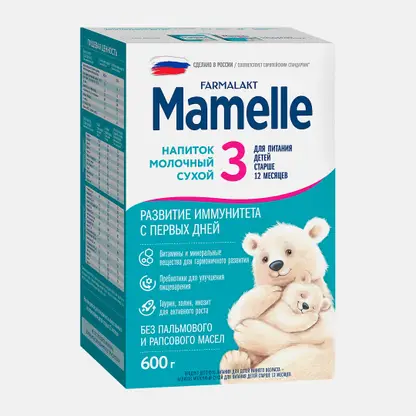 Напиток Mamelle молочный сухой с 12 месяцев 600г